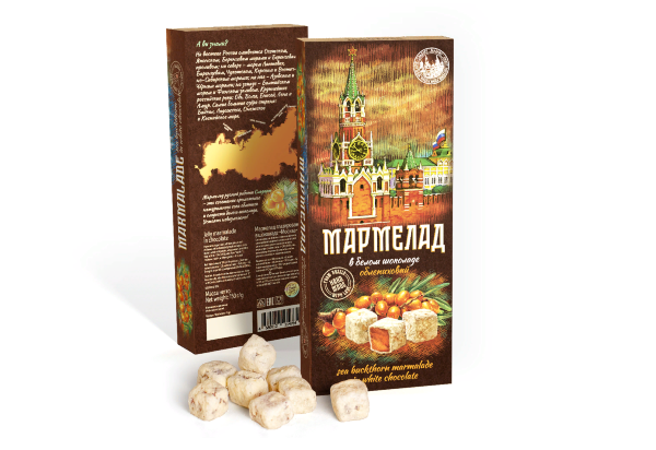 №2 Сладарт Мармелад Облепиховый в белом шоколаде МОСКВА, 150г в Усинске
