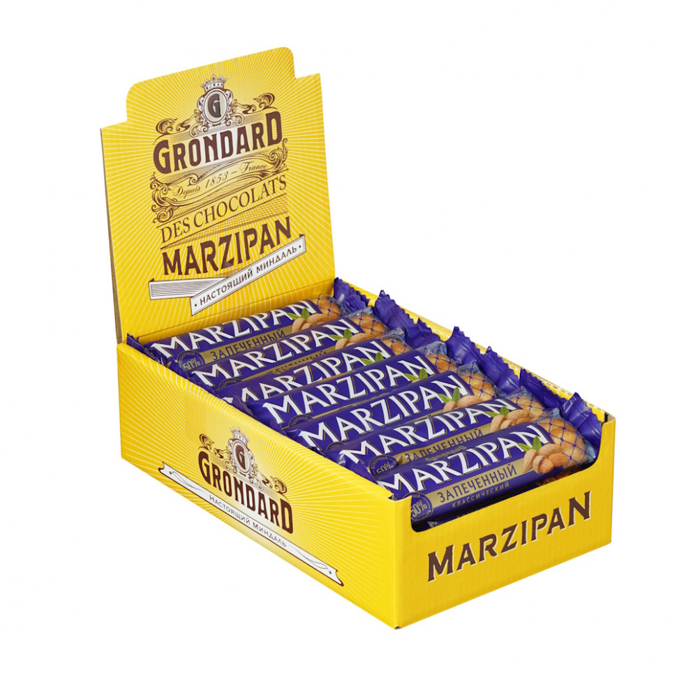  TM Grondard   (11161) Батончики НЕглазированные Марципановые Запечённые, (28шт по 40г)    в Усинске
