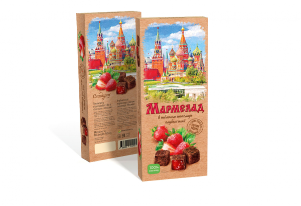 №2 Сладарт Мармелад Клубничный в темном шоколаде, 150г  в Усинске