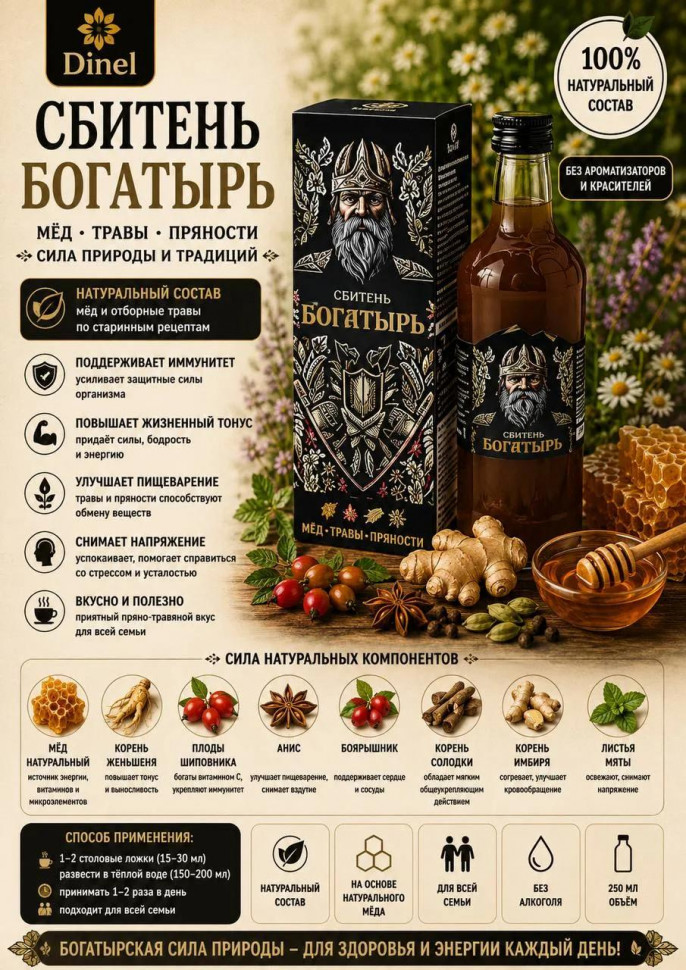  Сбитень Богатырь, 250мл  в Усинске