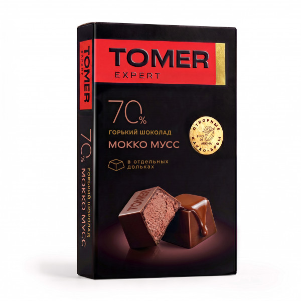 №1 Фабрика Томер  Горький шоколад с начинкой МОККО МУСС, 110г в Усинске
